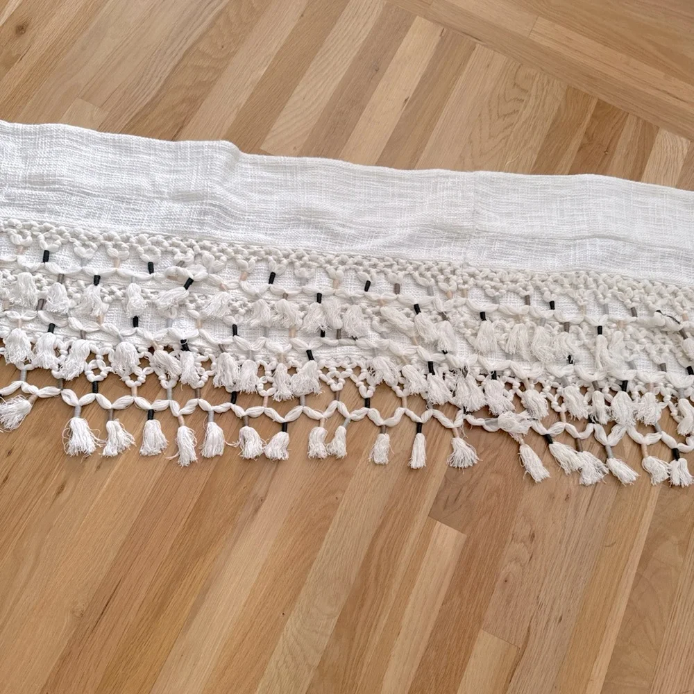 Anthropologie “ Hand made from anthropology curtains window  / Fringe ruffle  /